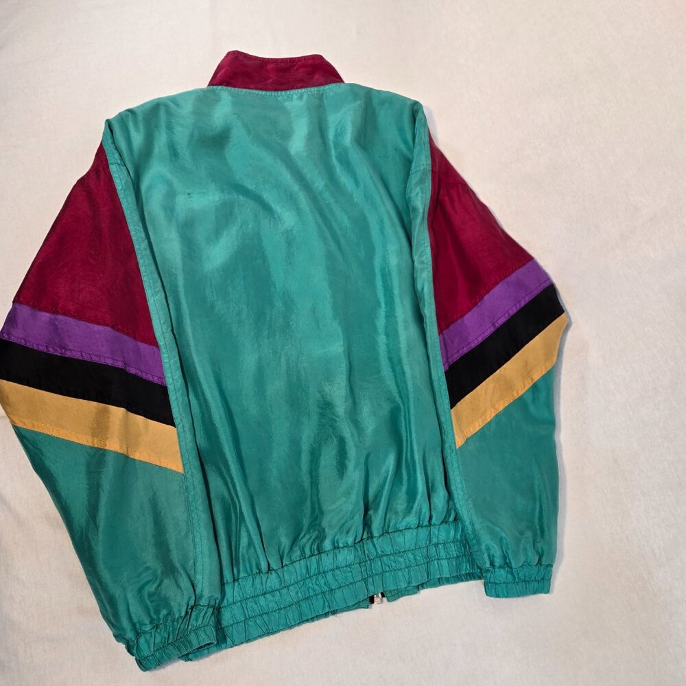 Vintage SARA ROBERTS 90's Y2K Blockecore Multicolor Bomber Jacket UNISEX Size M. - Picture 6 of 17